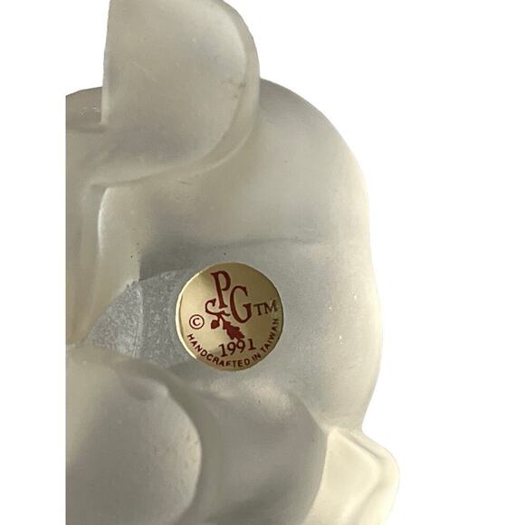 Vintage SPG Frosted Glass Standing Elephant Figurine 1991. Paperweight.Shelfdeco - Picture 7 of 7